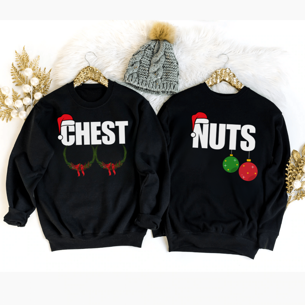 Couples Chest Nuts Christmas T-Shirt | Sweatshirt