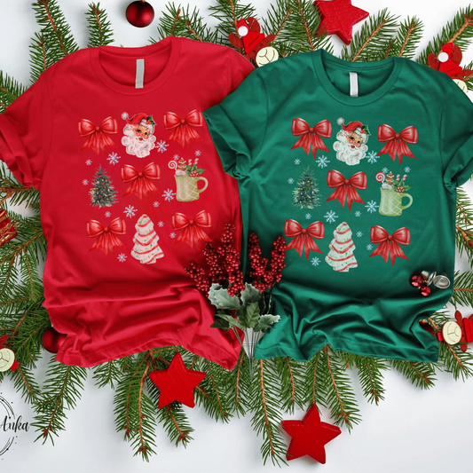 Christmas Coquette Bow T-shirt | Sweatshirt