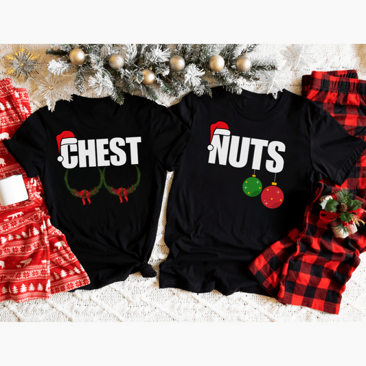 Couples Chest Nuts Christmas T-Shirt | Sweatshirt