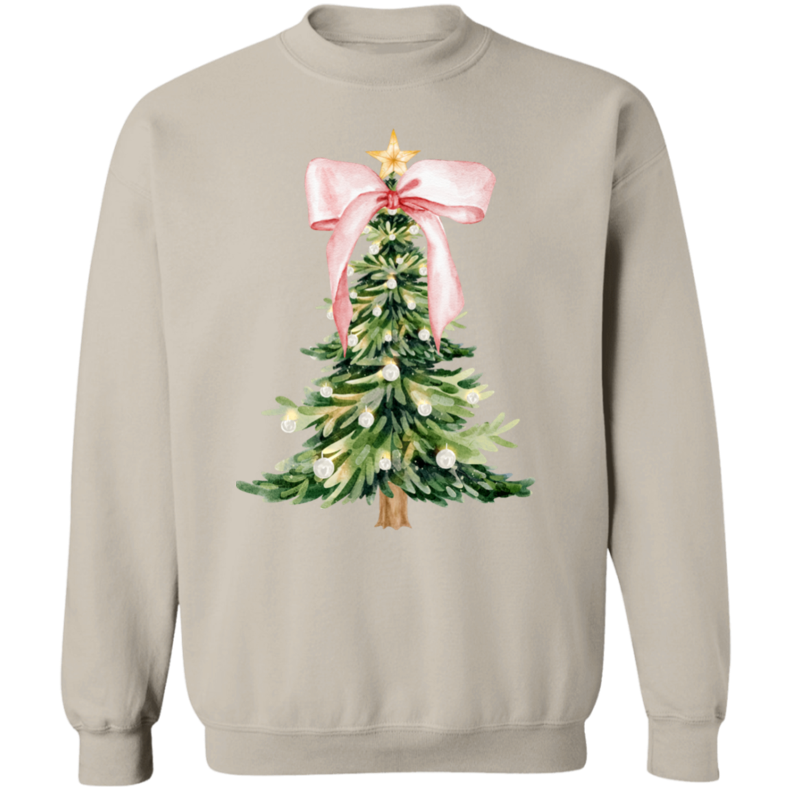 Pink Christmas Tree Bow T-shirt | Sweatshirt