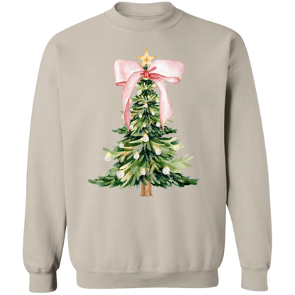 Pink Christmas Tree Bow T-shirt | Sweatshirt