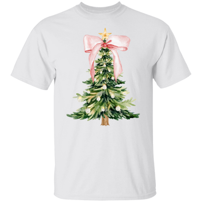 Pink Christmas Tree Bow T-shirt | Sweatshirt