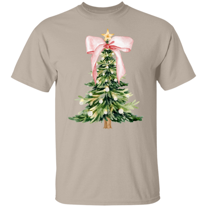 Pink Christmas Tree Bow T-shirt | Sweatshirt