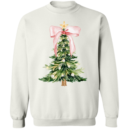 Pink Christmas Tree Bow T-shirt | Sweatshirt