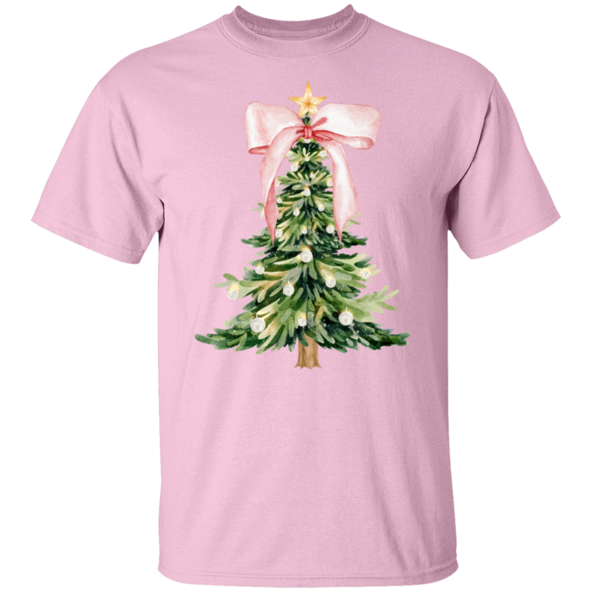 Pink Christmas Tree Bow T-shirt | Sweatshirt