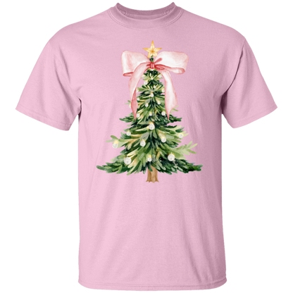 Pink Christmas Tree Bow T-shirt | Sweatshirt