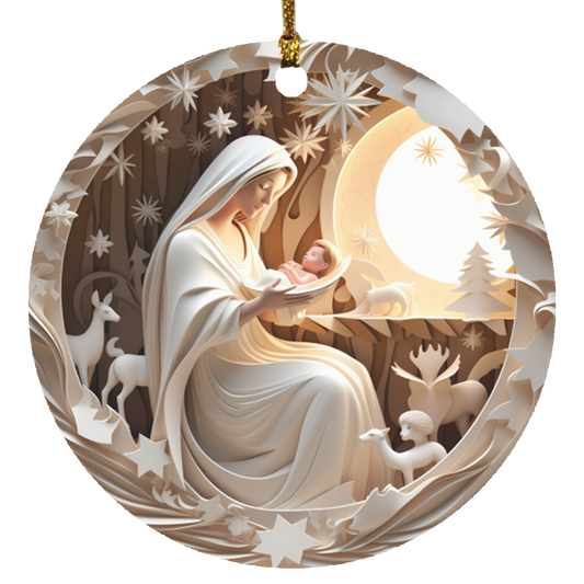 MARY Circle Ornament