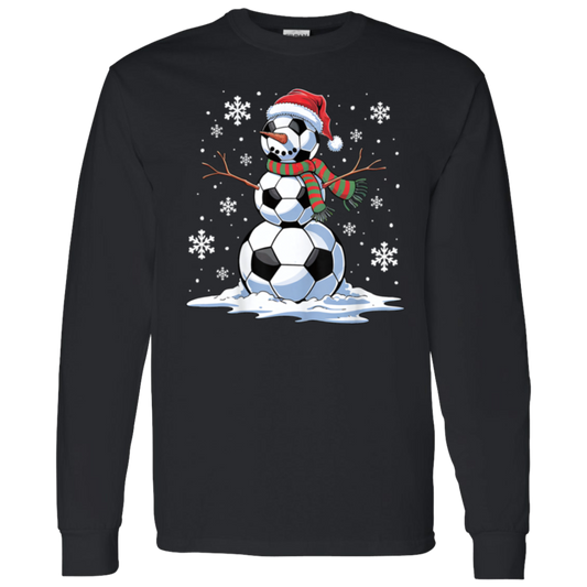 Soccer Snowman Long Sleeve Tee